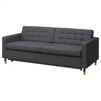 IKEA Landskrona 3-seters sovesofa, Gunnared mørk grå / tre tilbud