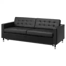 IKEA Landskrona 3-seters sovesofa, grann/bomstad svart/metall tilbud