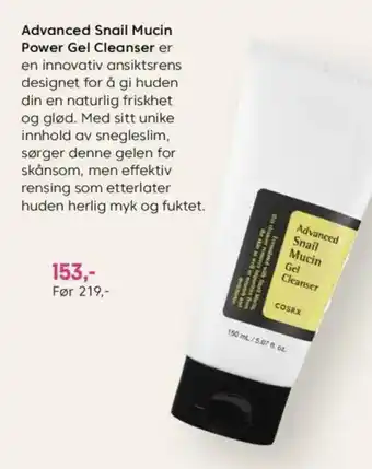 VITA COSRX Advanced Snail Mucin Power Gel Cleanser tilbud