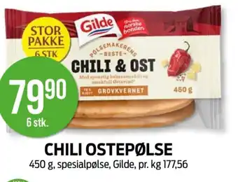 Kiwi GILDE Chili ostepølse tilbud