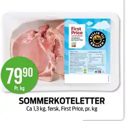 Kiwi FIRST PRICE Sommerkoteletter tilbud