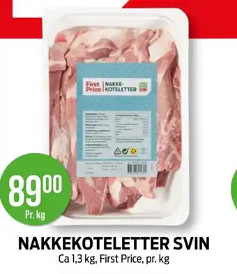 Kiwi FIRST PRICE Nakkekoteletter svin tilbud