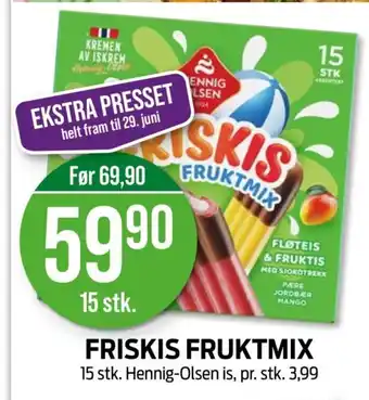 Kiwi HENNIG OLSEN Friskis fruktmix tilbud