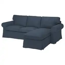 IKEA Ektorp 3-seters sofa med sjeselong, Kilanda mørk blå tilbud
