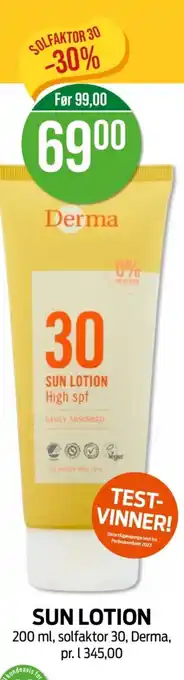 Kiwi DERMA Sun lotion tilbud