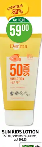 Kiwi DERMA Sun kids lotion tilbud