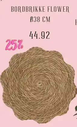Plantasjen Bordbrikke flower tilbud