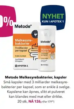 Apotek 1 Metode Melkesyrebakterier, kapsler tilbud