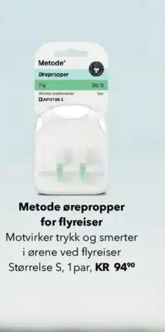 Apotek 1 Metode ørepropper for flyreiser tilbud