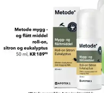 Apotek 1 METODE mygg - og flått middel roll-on, sitron og eukalyptus tilbud