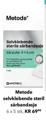 Apotek 1 Metode selvklebende steril sårbandasje tilbud