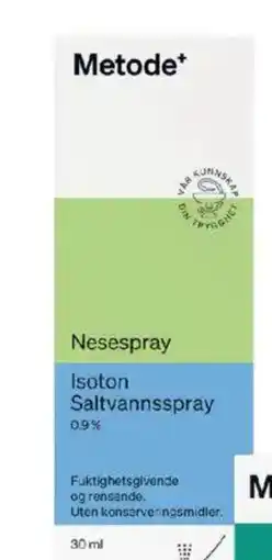 Apotek 1 METODE isoton saltvannsspray 0,9% tilbud