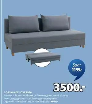 JYSK NORSMINDE SOVESOFA tilbud
