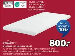 JYSK KJOSEN PF40 SKUMMADRASS tilbud