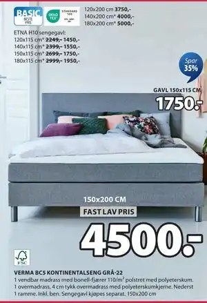 JYSK GAVL 150x115 CM tilbud