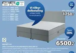 JYSK SKOLLA STORAGE PC40 KONTINENTALSENG GRÅ-23 tilbud