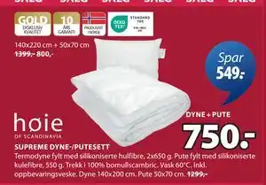 JYSK SUPREME DYNE-/PUTESETT tilbud
