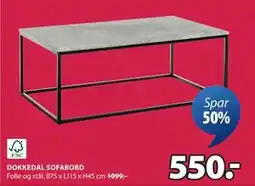 JYSK DOKKEDAL SOFABORD tilbud