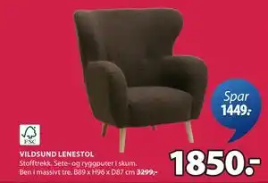 JYSK VILDSUND LENESTOL tilbud