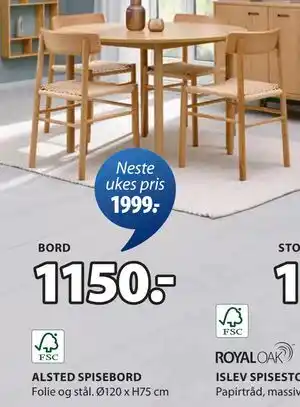 JYSK ALSTED SPISEBORD tilbud
