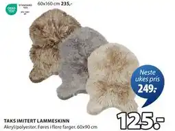 JYSK TAKS IMITERT LAMMESKINN tilbud