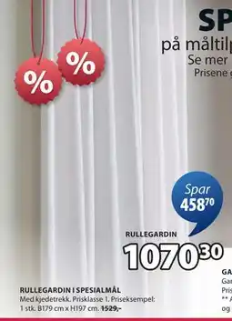 JYSK RULLEGARDIN I SPESIALMÅL tilbud