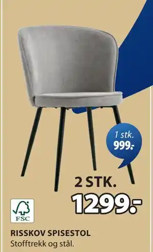 JYSK RISSKOV SPISESTOL tilbud