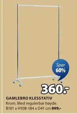 JYSK GAMLEBRO KLESSTATIV tilbud