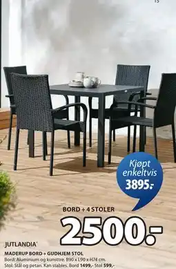 JYSK MADERUP BORD + GUDHJEM STOL tilbud