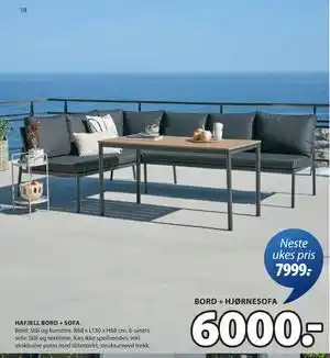 JYSK HAFJELL BORD + SOFA tilbud