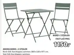 JYSK ABORG BORD + 2 STOLER tilbud