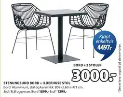 JYSK STENUNGSUND BORD + ILDERHUSE STOL tilbud