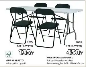 JYSK VIUF KLAPPSTOL tilbud