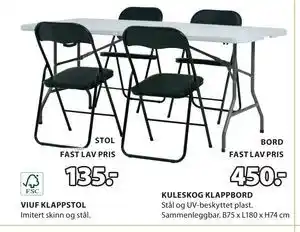JYSK KULESKOG KLAPPBORD tilbud