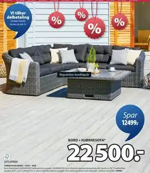 JYSK TAMBOHUSE BORD + SOFA - GRÅ tilbud