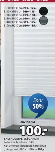 JYSK SALTHOLM PLISSÉGARDIN tilbud