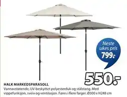 JYSK HALK MARKEDSPARASOLL tilbud
