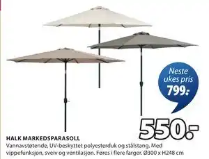 JYSK HALK MARKEDSPARASOLL tilbud