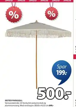 JYSK IBSTED PARASOLL tilbud