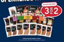 Rema 1000 SPESIALPØLSER MERKET 3 FOR 2 tilbud