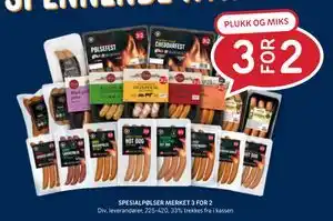 Rema 1000 SPESIALPØLSER MERKET 3 FOR 2 tilbud