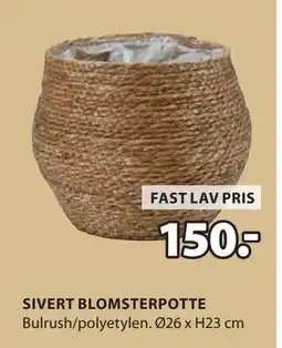 JYSK SIVERT BLOMSTERPOTTE tilbud