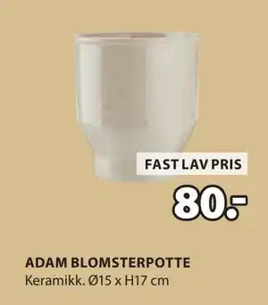 JYSK ADAM BLOMSTERPOTTE tilbud