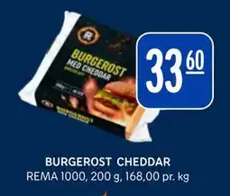 Rema 1000 BURGEROST CHEDDAR tilbud