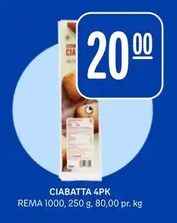 Rema 1000 CIABATTA 4PK tilbud