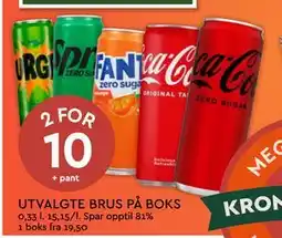 Coop Mega UTVALGTE BRUS PÅ BOKS tilbud