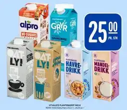 Rema 1000 UTVALGTE PLANTEBASERT MELK tilbud