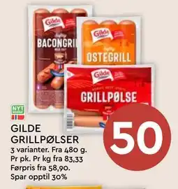 Coop Mega GILDE GRILLPØLSER tilbud