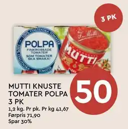 Coop Mega MUTTI KNUSTE TOMATER POLPA 3 PK tilbud