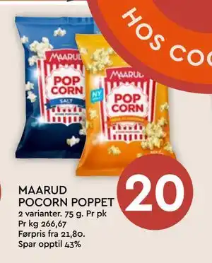 Coop Mega MAARUD POCORN POPPET tilbud